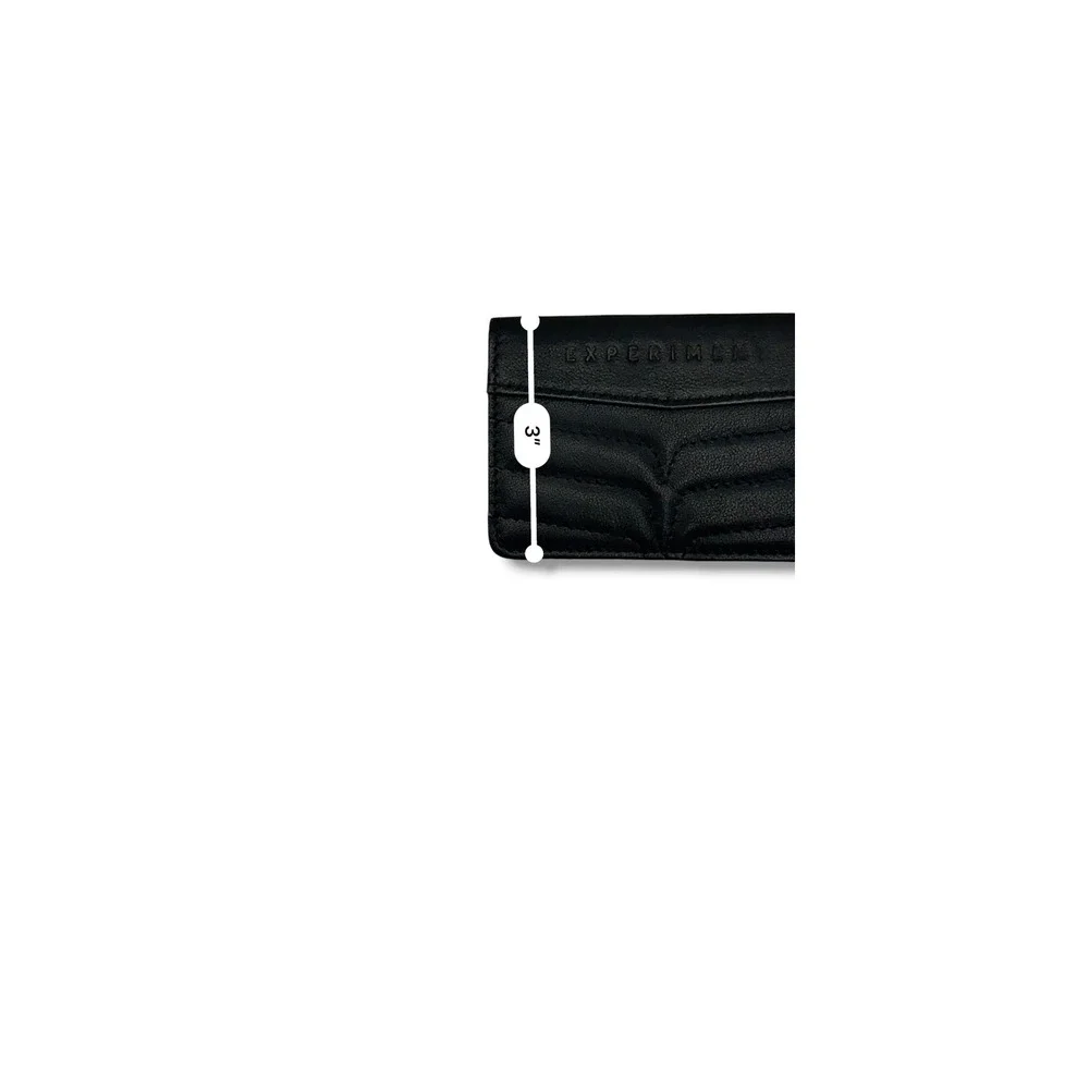 Experiment Bifold Wallet Mens OS Black‎ Quilted Leather Minimalist Logo